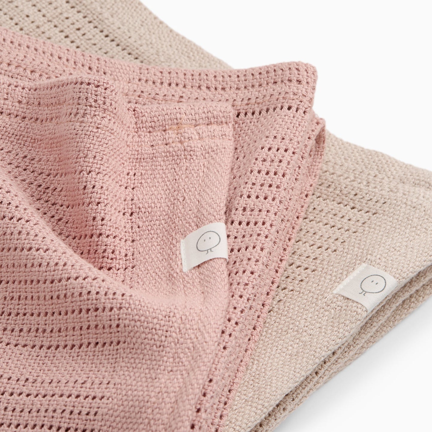 Cellular Blanket 2 Pack - Rose & Taupe
