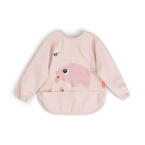 Done By Deer Sleeved Pocket Bib - Tiny Farm Powder