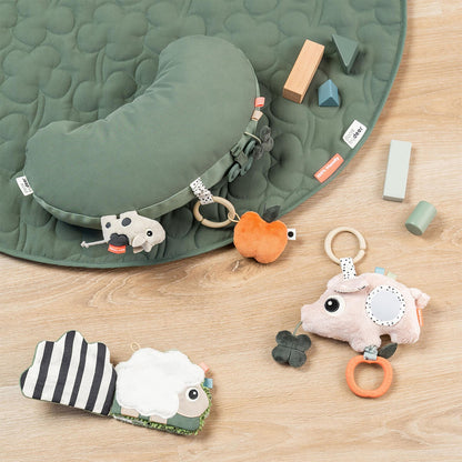 Done By Deer Tummy Time Activity Pillow - Tiny Farm Green