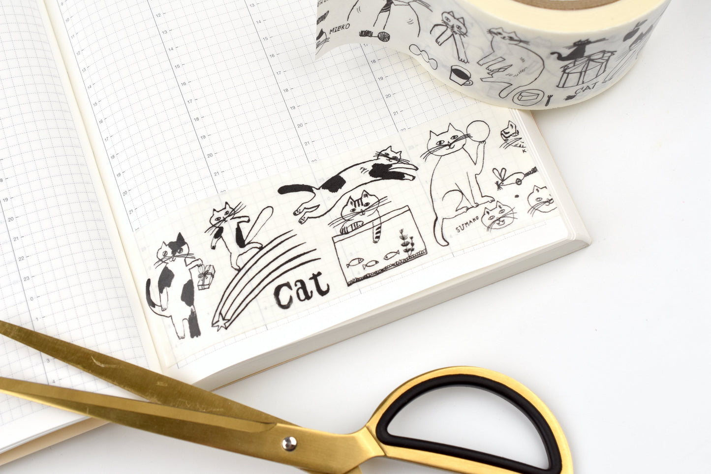 Classiky - Toraneko Bonbon Kraft Paper Adhesive Tape - Cat