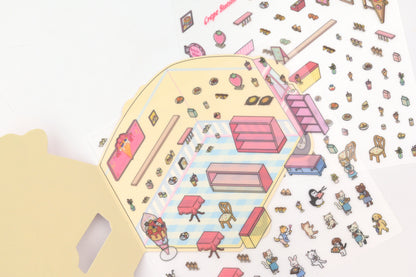 BGM Deco 2.5D Sticker - Diorama - Crepe Shop