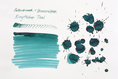 Esterbrook x BUNGUBOX Ink - Kachofugetsu Collection - Kingfisher Teal - 30mL Bottle - Limited Edition