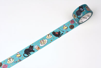 BGM Washi Tape - Foil Stamping - Cafe Black Cat - Cafe Walk
