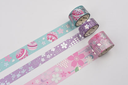BGM Washi Tape Set - Foil Stamping - The Colors of Kimono - Set of 3