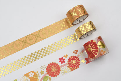 BGM Washi Tape Set - Foil Stamping - The Colors of Kimono - Set of 3