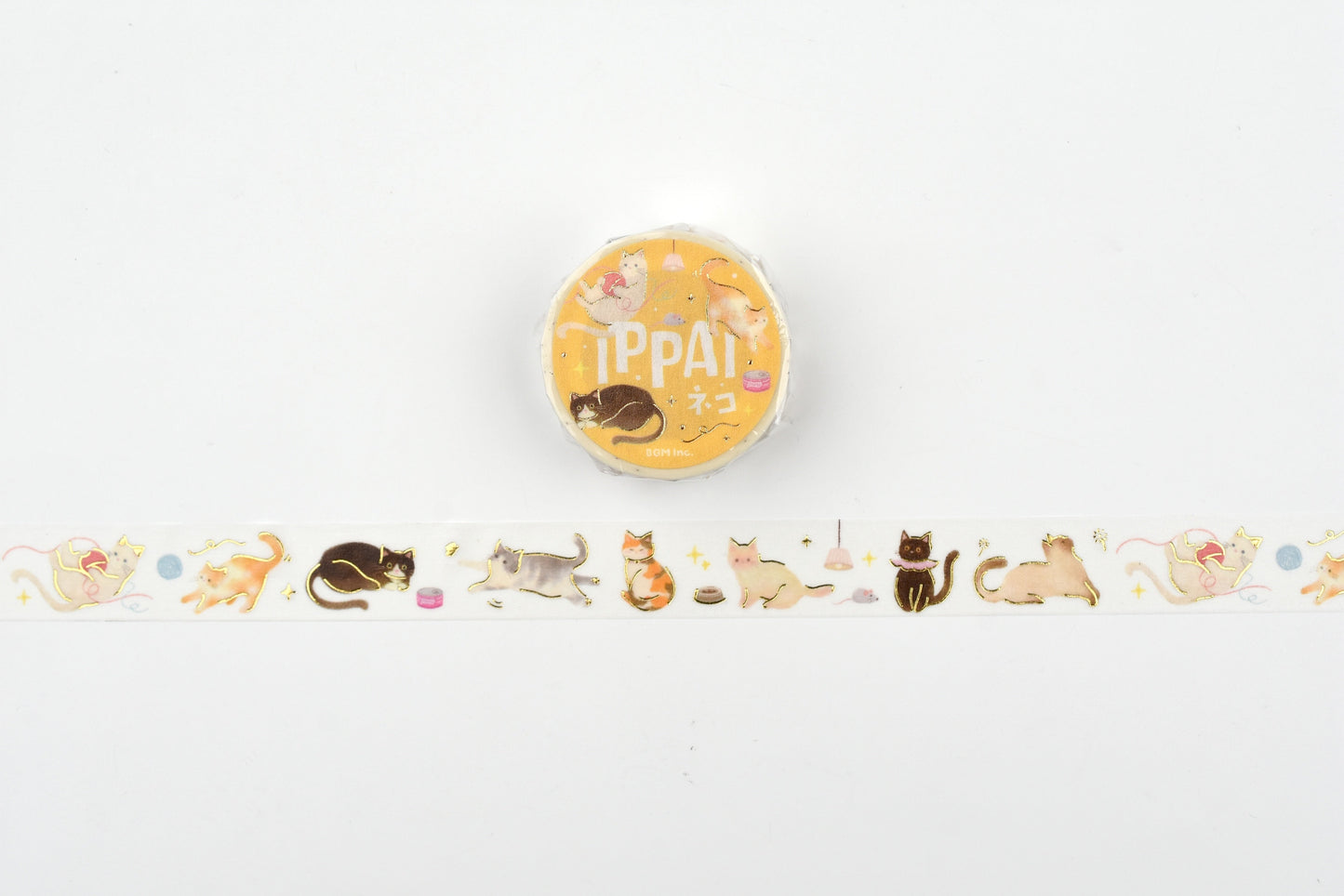 BGM Washi Tape - Foil Stamping - IPPAI - Full of Cats