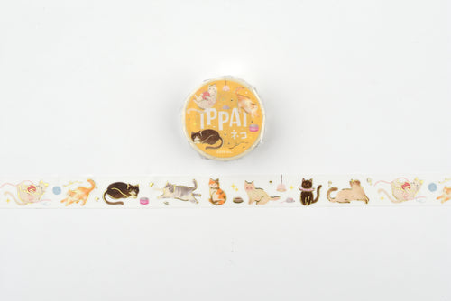 BGM Washi Tape - Foil Stamping - IPPAI - Full of Cats