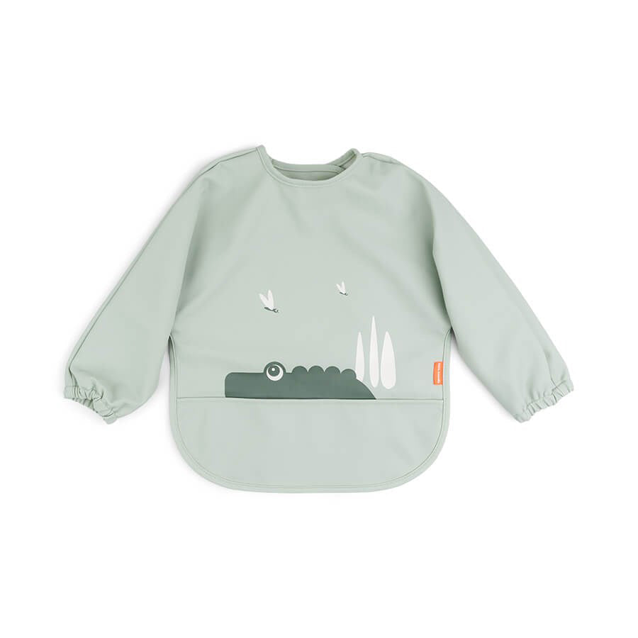 Done By Deer Sleeved Pocket Bib - Croco Green