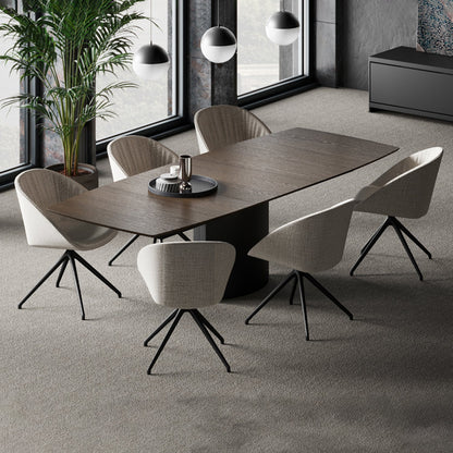 draenert | adler extension table | boat shape | PG1 neva stone | 105 x 190cm (270cm ext)