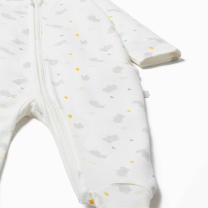 Bunny Printed Clever Zip Sleepsuit