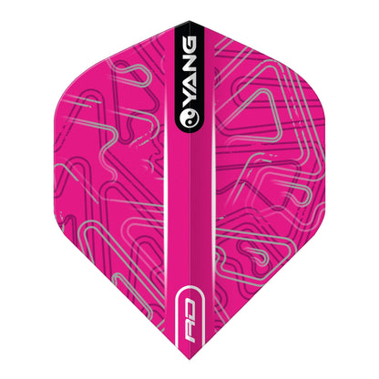 RED DRAGON - Pink and Black Yin Yang Dart Flights - Standard Shape