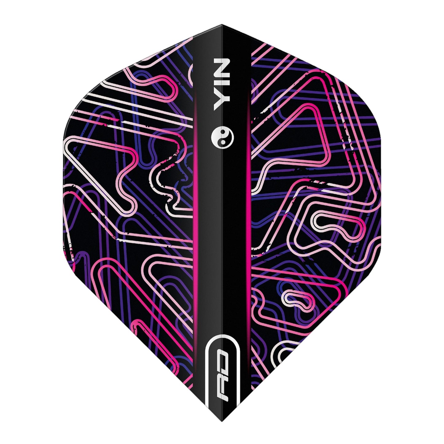 RED DRAGON - Pink and Black Yin Yang Dart Flights - Standard Shape