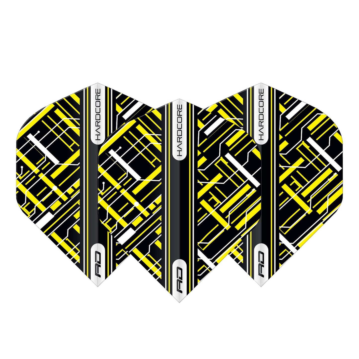 RED DRAGON - Astraeus Black and Yellow Hardcore Dart Flights - Standard Shape