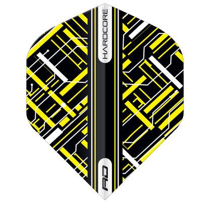 RED DRAGON - Astraeus Black and Yellow Hardcore Dart Flights - Standard Shape