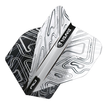 RED DRAGON - Black and White Yin Yang Dart Flights - Standard Shape