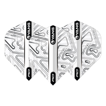 RED DRAGON - Black and White Yin Yang Dart Flights - Standard Shape