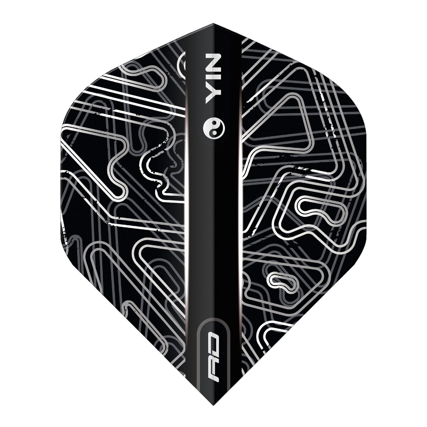 RED DRAGON - Black and White Yin Yang Dart Flights - Standard Shape