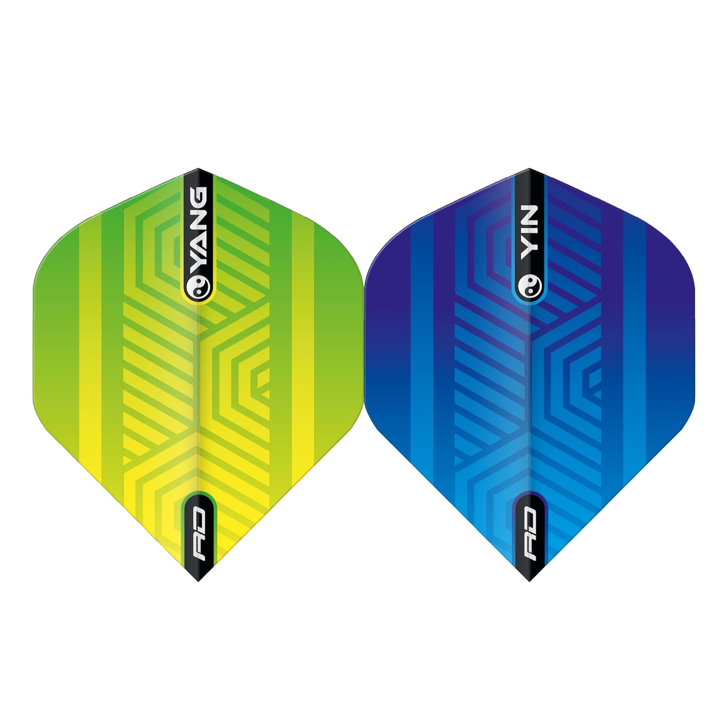 RED DRAGON - Blue and Green Yin Yang Dart Flights - Standard Shape