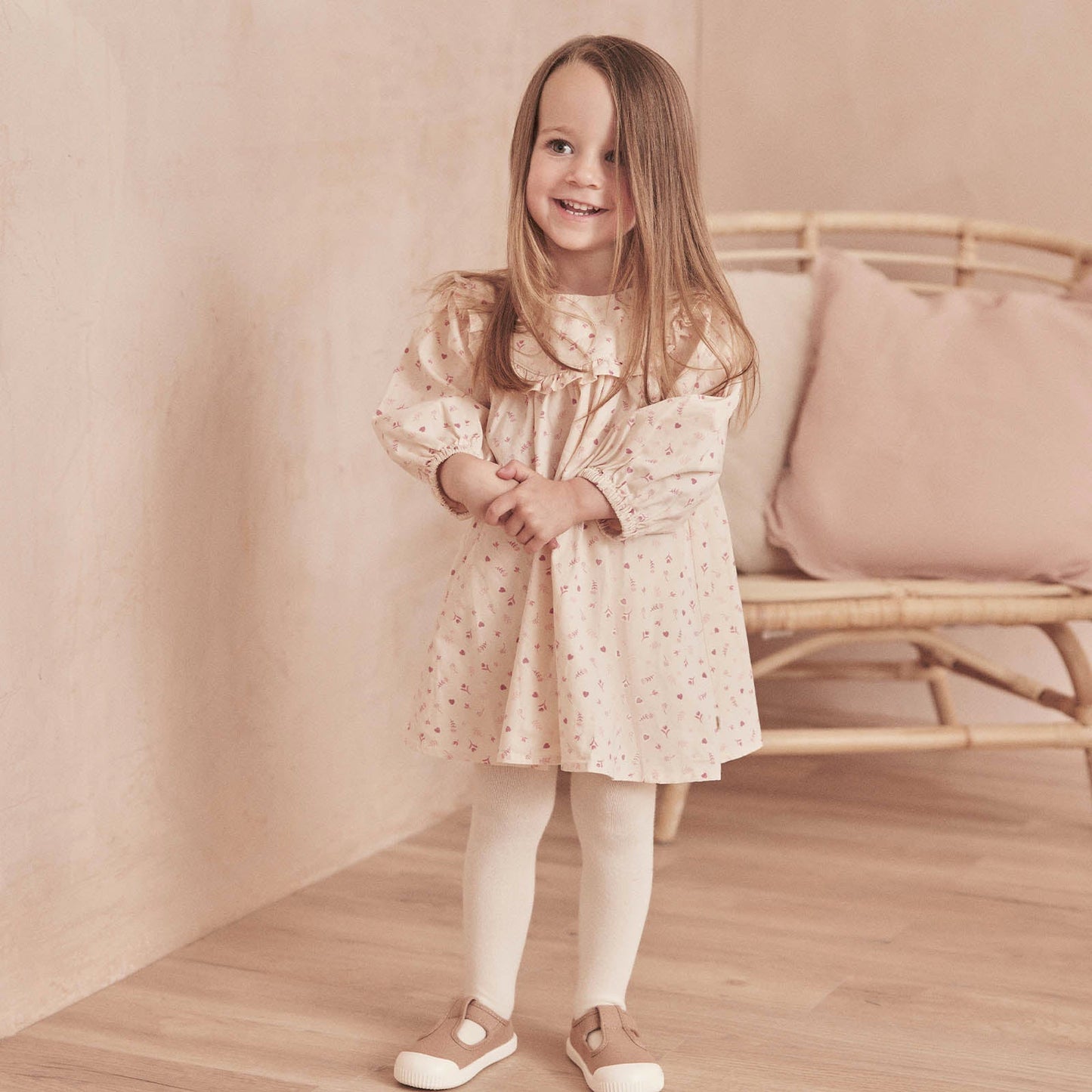 Floral Frilled Collar Dress