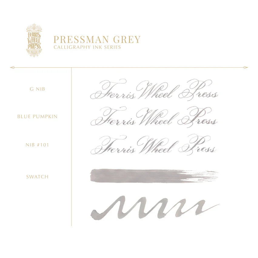 Ferris Wheel Press - Calligraphy Ink - Pressman Grey