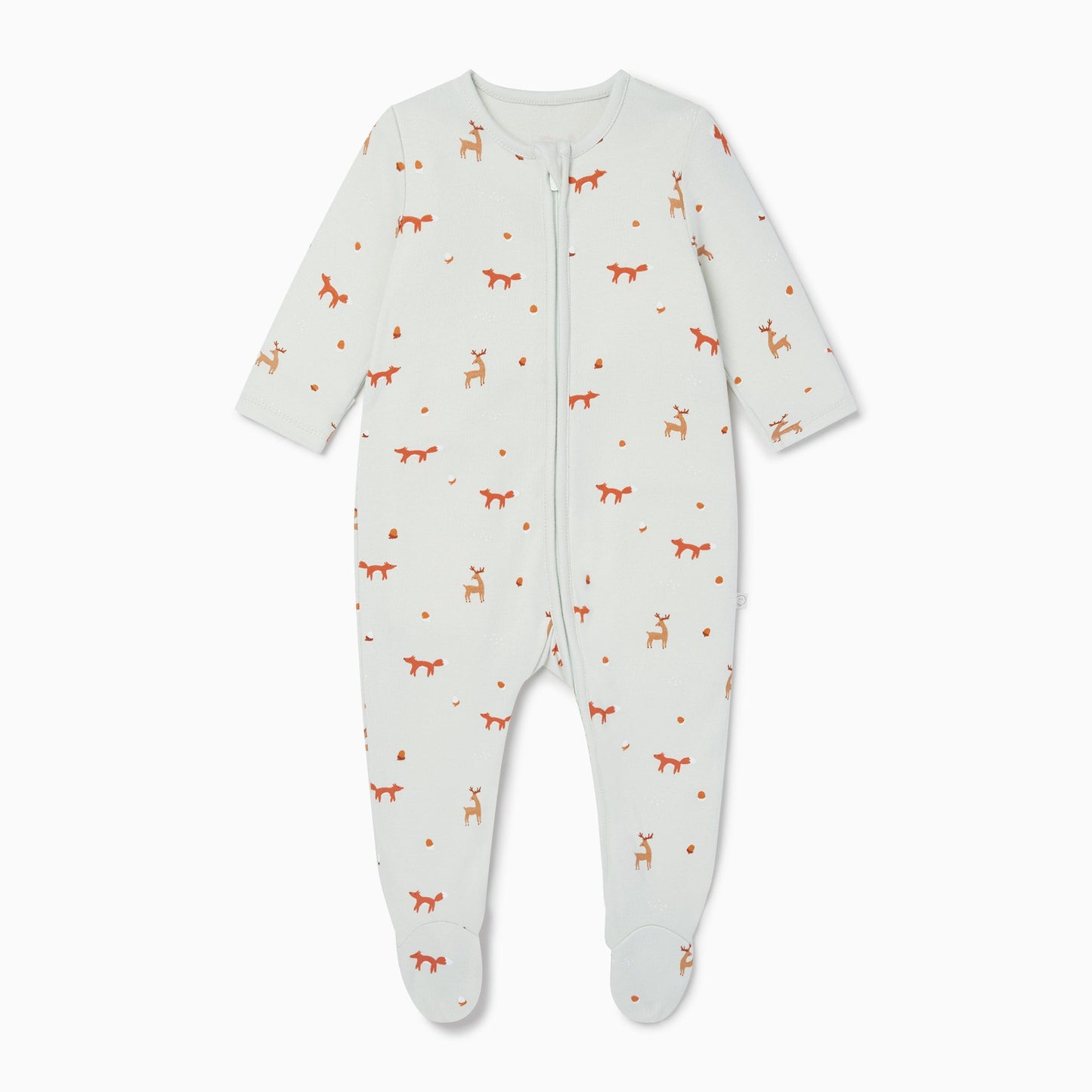 Fox Print Zip-Up Sleepsuit