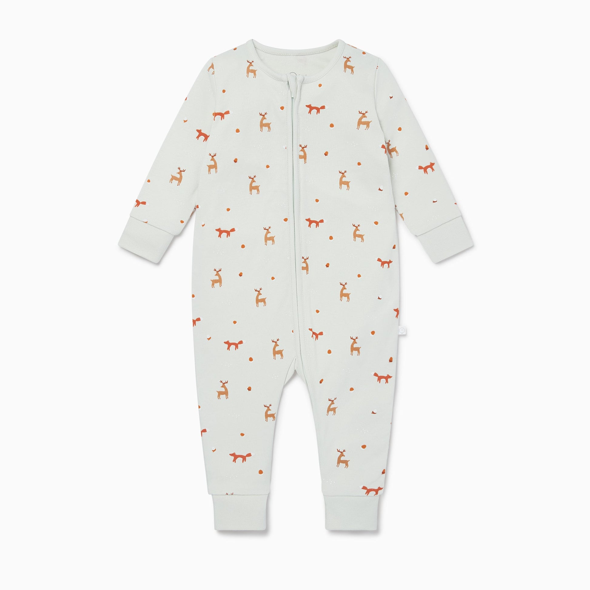 Fox Print Zip-Up Sleepsuit