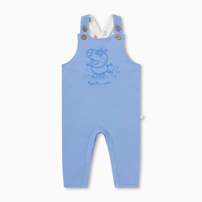 George Pig Ribbed Dungarees & bodysuit Outfit