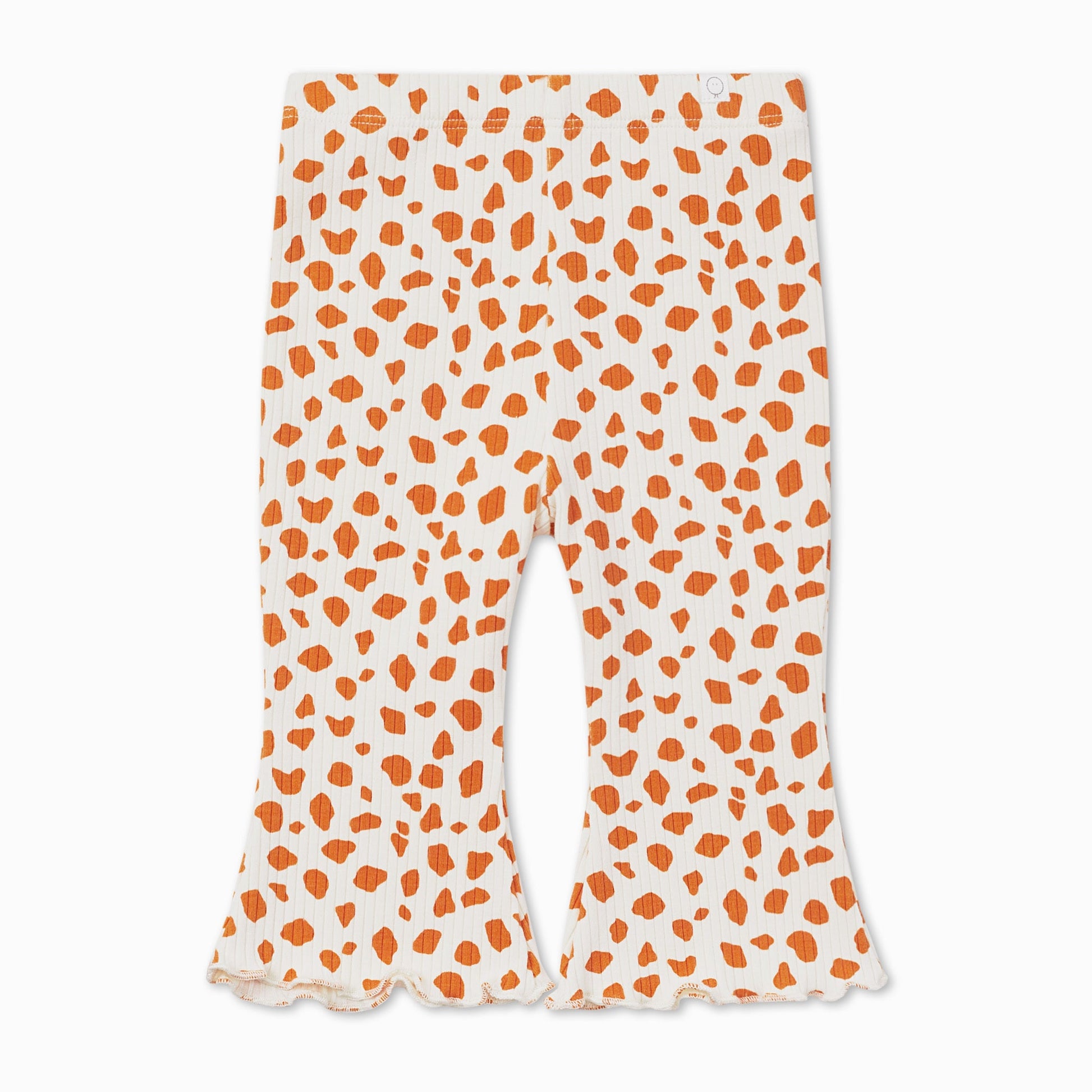 Giraffe Spot Ribbed Flared Trousers