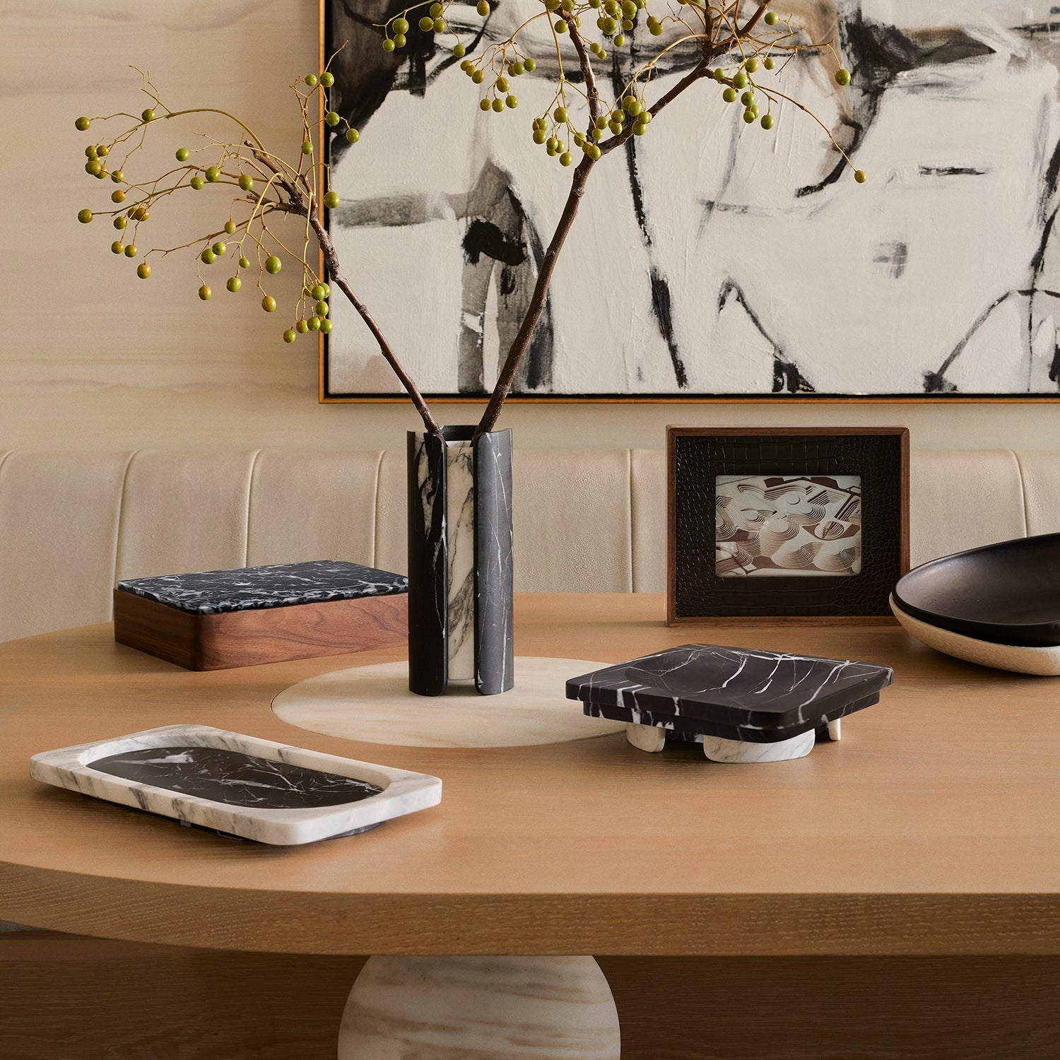greg natale | caldera tray | nero + arabescato