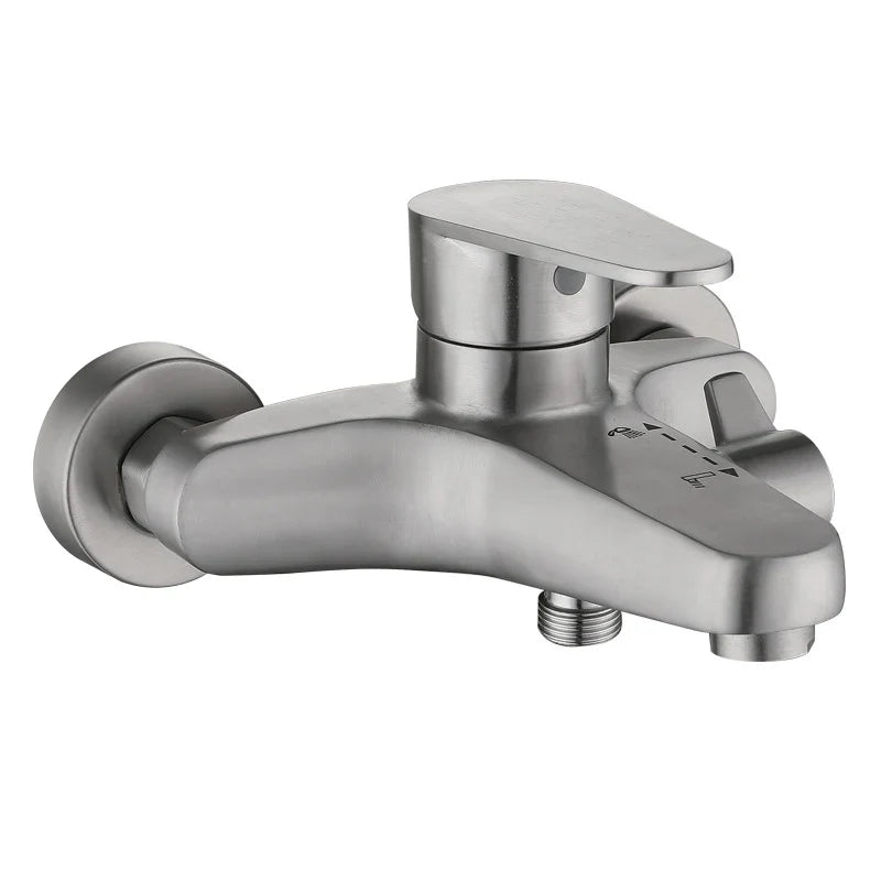 Bathroom Shower Faucet Stainless Steel Triple Bathtub Faucet Mixers Hot Cold Mixer Valve Nozzle Tap Wall Mounted Home Shower Set