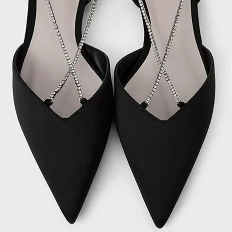 Chain Designer Size Pumps Fashion Elegant Slingback Style Official Shoes Women's Flats