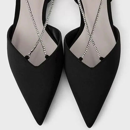Chain Designer Size Pumps Fashion Elegant Slingback Style Official Shoes Women's Flats