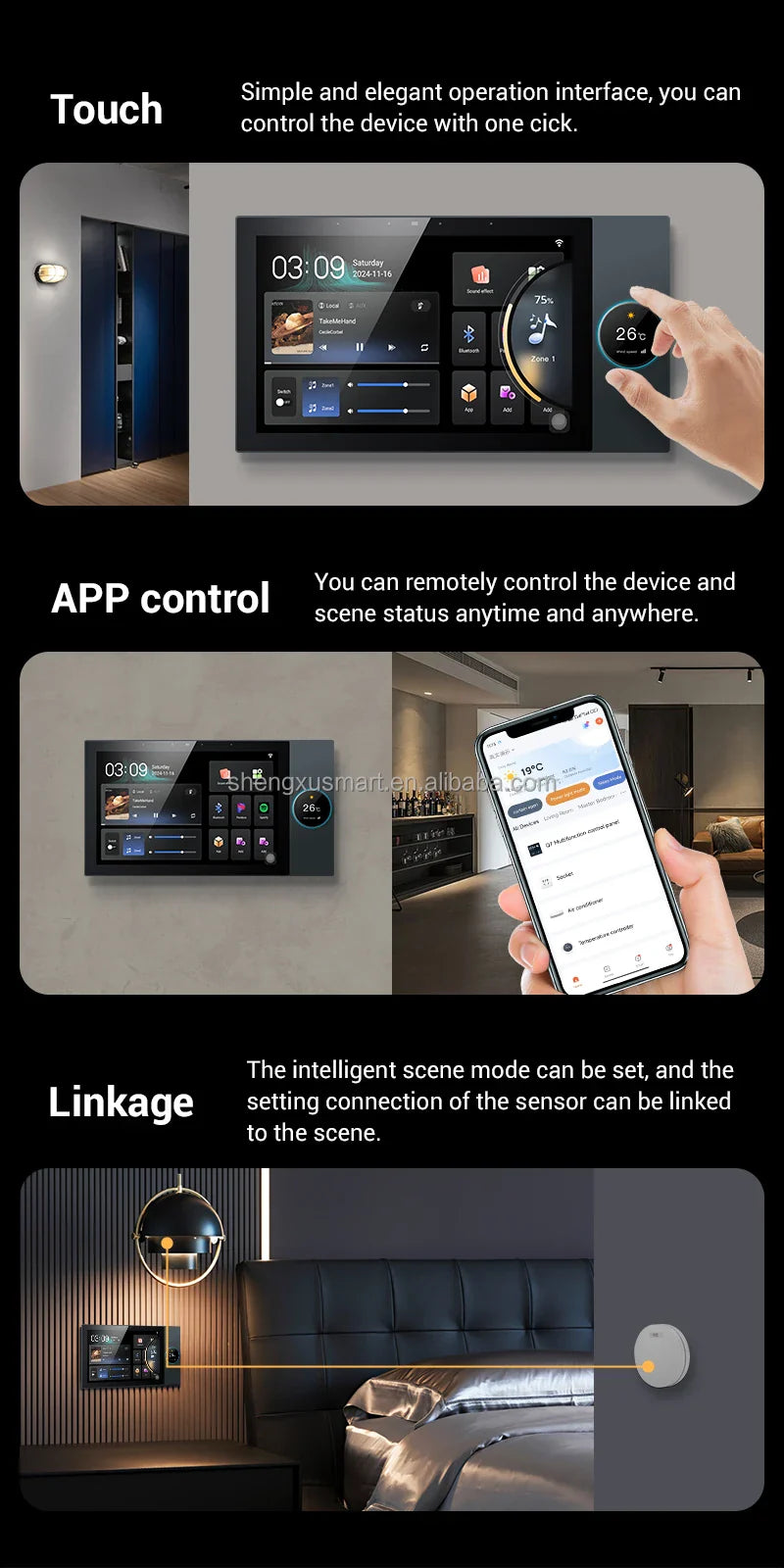 Android 11 Tuya Multifunctional Control Panel for Smart Home with WiFi Music Background & Zigbee Gateway Features