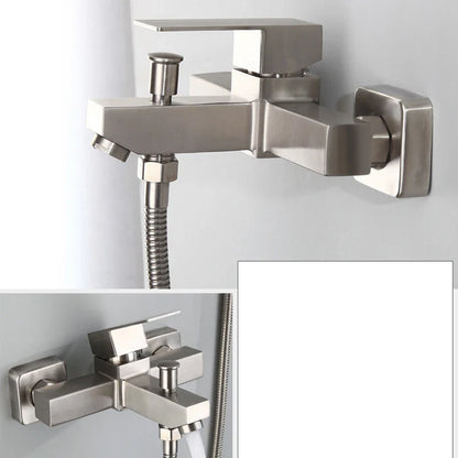 Bathroom Shower Faucet Stainless Steel Triple Bathtub Faucet Mixers Hot Cold Mixer Valve Nozzle Tap Wall Mounted Home Shower Set