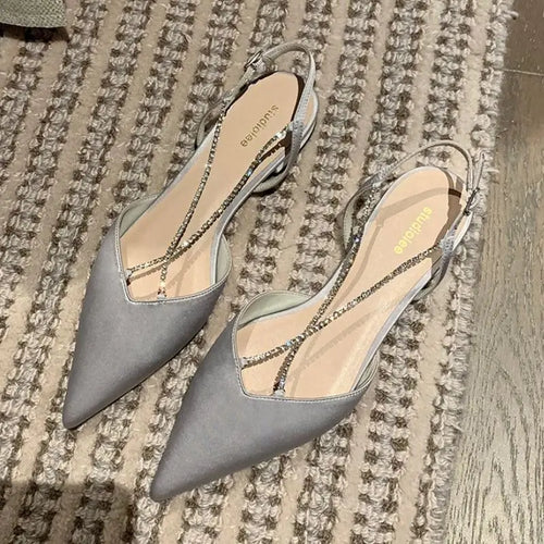 Chain Designer Size Pumps Fashion Elegant Slingback Style Official Shoes Women's Flats