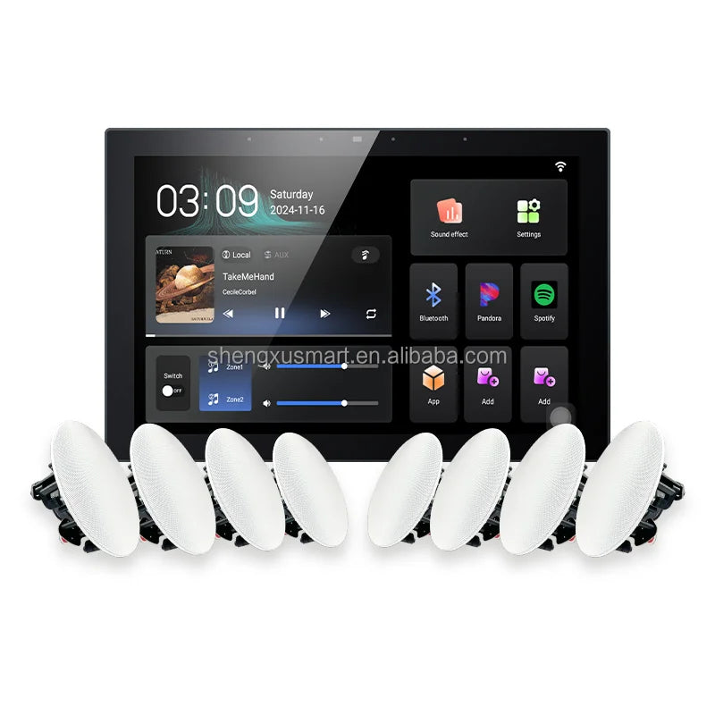 10-Inch Smart Home Control System for Hotel Music Background Android Operated Wifi Wall Amplifier Home Automation Control Panel