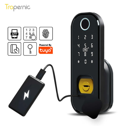 Cerradura Digital Tuya Waterproof Smart Rim Lock Keyless Entry Door Lock Fingerprint Smart Lock With Wifi for Outdoor