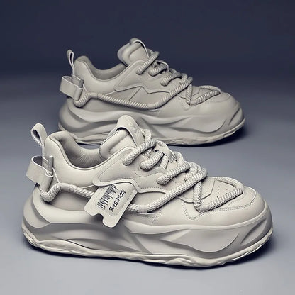 Breathable Summer New Thick Soles with Increased Inner Height Small White Shoes Men's Trendy and Versatile Casual Board Shoes