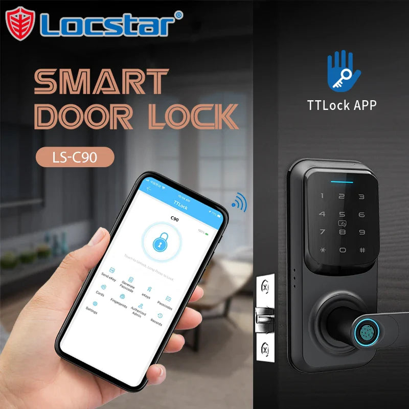 2026 Security Biometric Touch Id Bathroom Smart Digital Door Lock Serrure De Porte Intelligente Fechadura Electronica