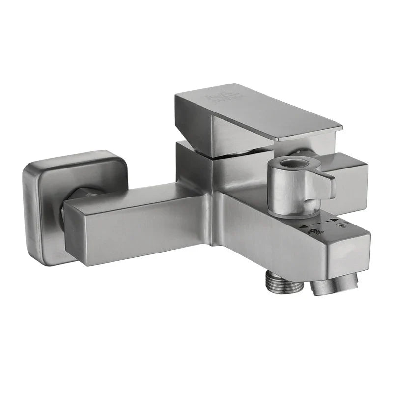 Bathroom Shower Faucet Stainless Steel Triple Bathtub Faucet Mixers Hot Cold Mixer Valve Nozzle Tap Wall Mounted Home Shower Set
