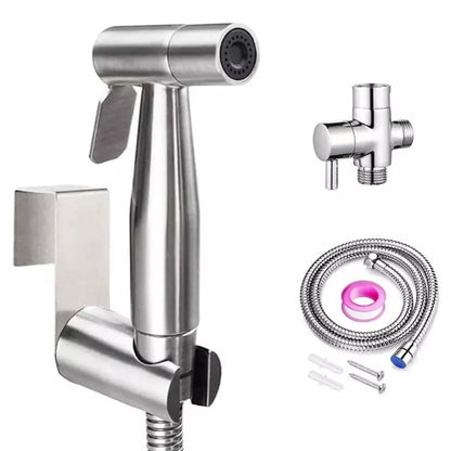 Deao Stainless Steel Handheld Bidet Sprayer Modern Toilet Faucet Adjustable Pressure Diaper Sprayer Set Hose Bathroom