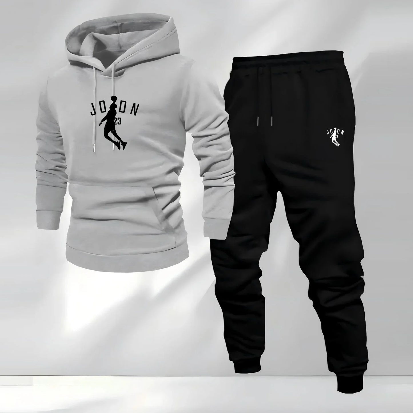 2025 Autumn/Winter Men's Sporty Hoodie Warm Casual Set Customizable Logo Printed Hip Hop Style Knitted Weaving for Sports Brand