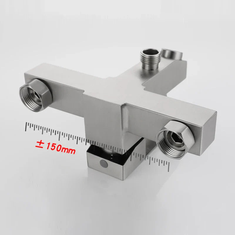 Bathroom Shower Faucet Stainless Steel Triple Bathtub Faucet Mixers Hot Cold Mixer Valve Nozzle Tap Wall Mounted Home Shower Set