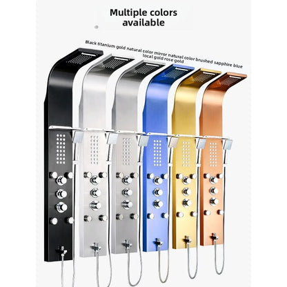304 Stainless Steel Chrome Shower Screen Smart Constant Temperature Rainfall Shower Set Wall-Mounted Shower Head Bathing Device