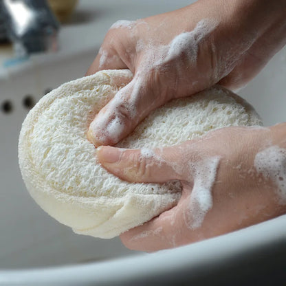 Durable Naturals Large Bath and Shower Exfoliating Loofah Sponge Oval Ball Shape Simple Style Plastic-Free Body Application