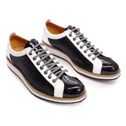 2021 Fashion Designer Men Casual Shoes Pure Cow Leather Walking Street Sports Shoes Luxury Print Flat Green Shoes Men