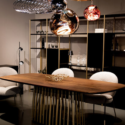 janua | bc 07 basket table boat shape | natural oak + black base 220x110cm