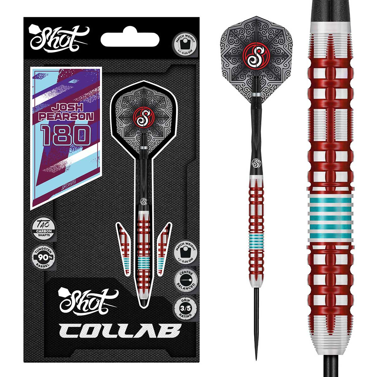 SHOT - Collab JOSH PEARSON Dart Set -90% Tungsten - 23g