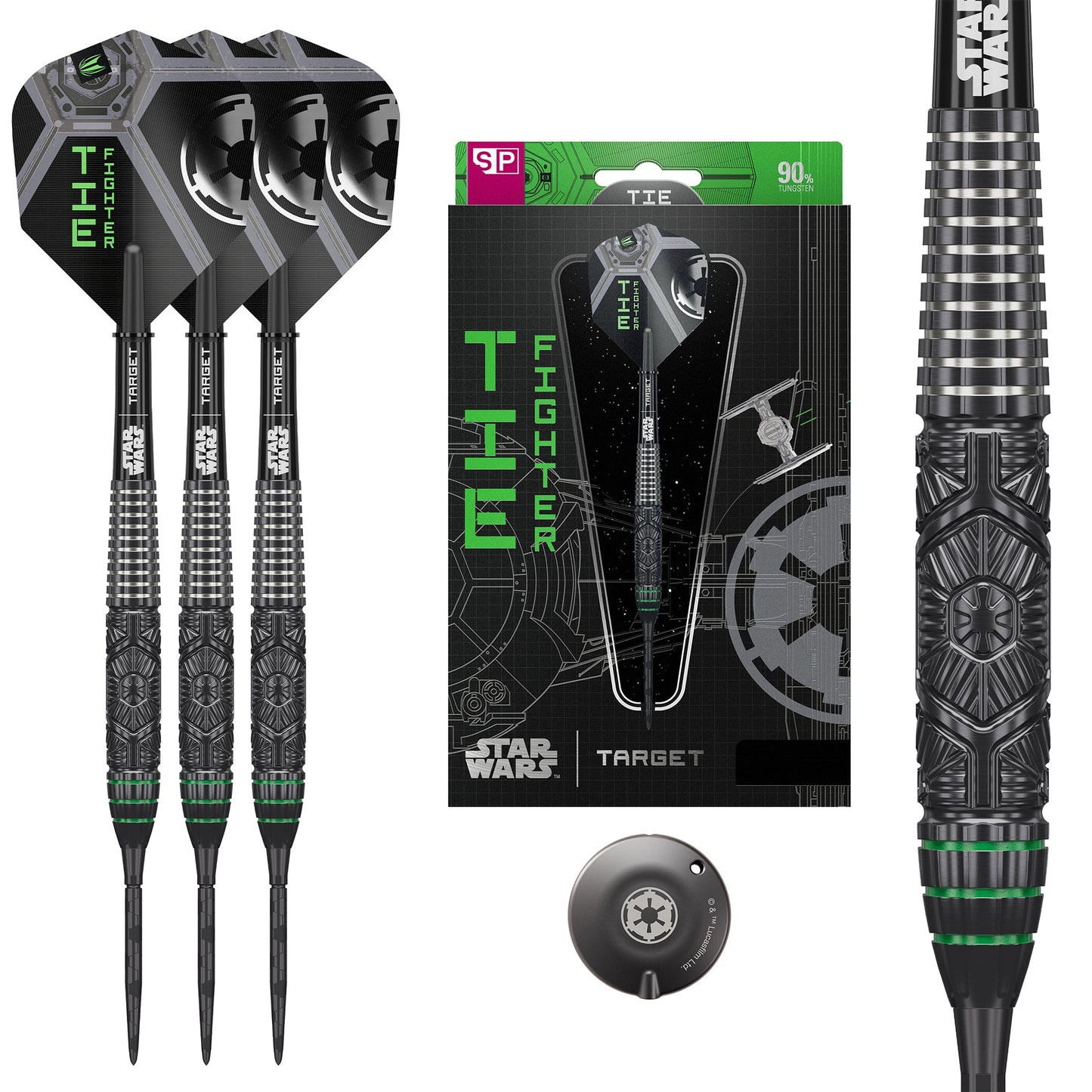 TARGET x STAR WARS - 23g - Tie Fighter - Steel Tip Swiss Point - 90% Tungsten Darts