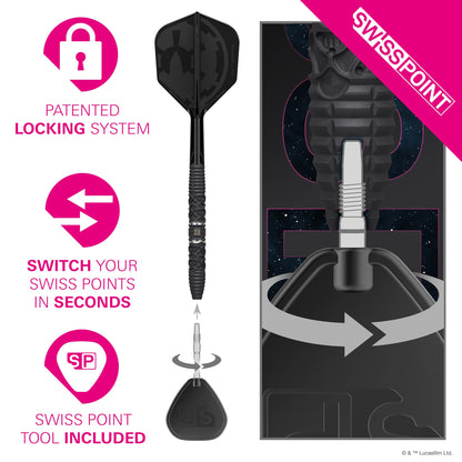 TARGET x STAR WARS - 26g - Darth Vader - Steel Tip Swiss Point - 95% Tungsten Darts